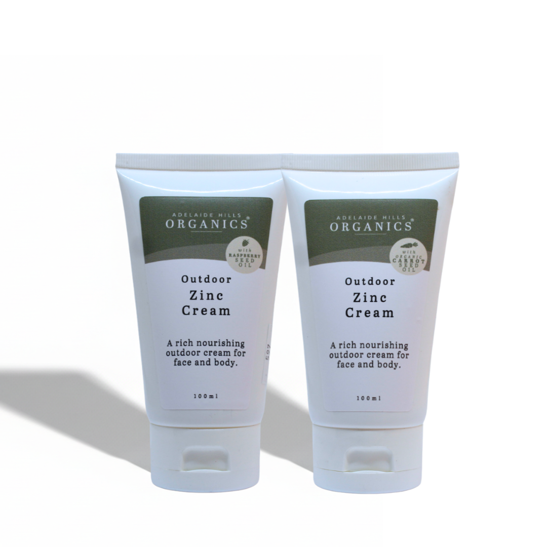 Outdoor Zinc Cream - Raspberry Seed or Carrot Seed Oil | 100ml