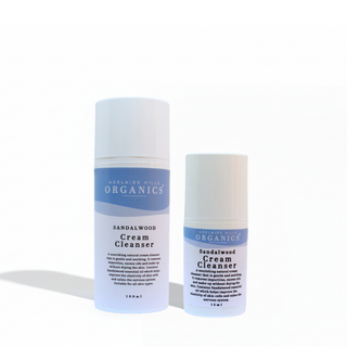 Sandalwood cream cleanser 100ml and 15ml with nourishing organic ingredients - Adelaide Hills Organics
