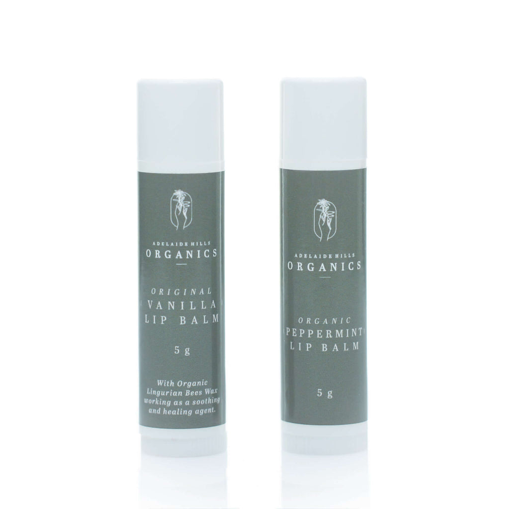 (wholesale) Organic Lip Balms Peppermint & Vanilla - 5gm