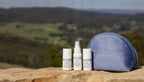 Adelaide Hills Organics travel set on a sandstone ledge above the Adelaide Hills